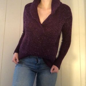 Heavy purple knit sweater